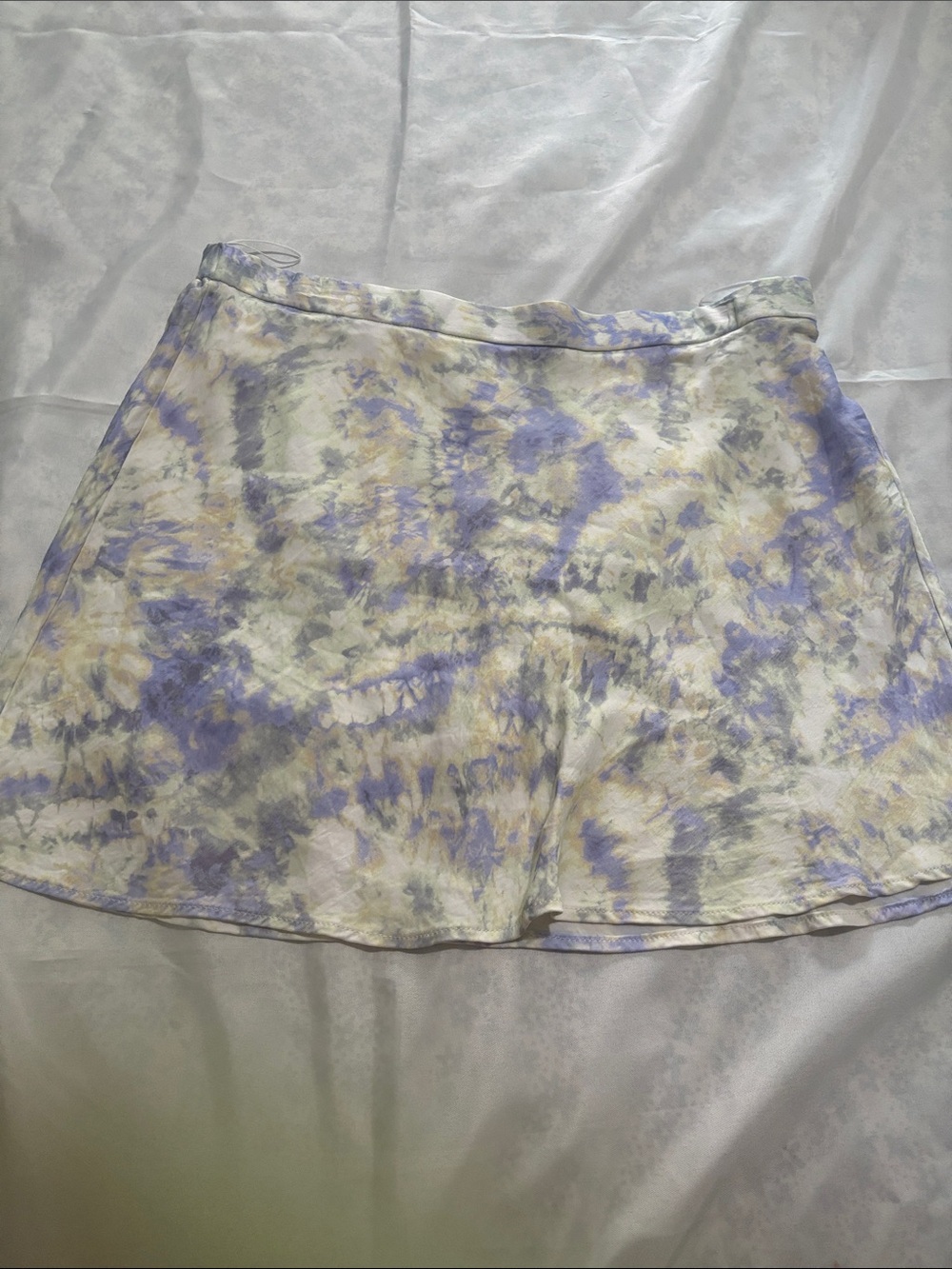 Zara Pastel Lavender & Cream Tie-Dye Skater Skirt # 324